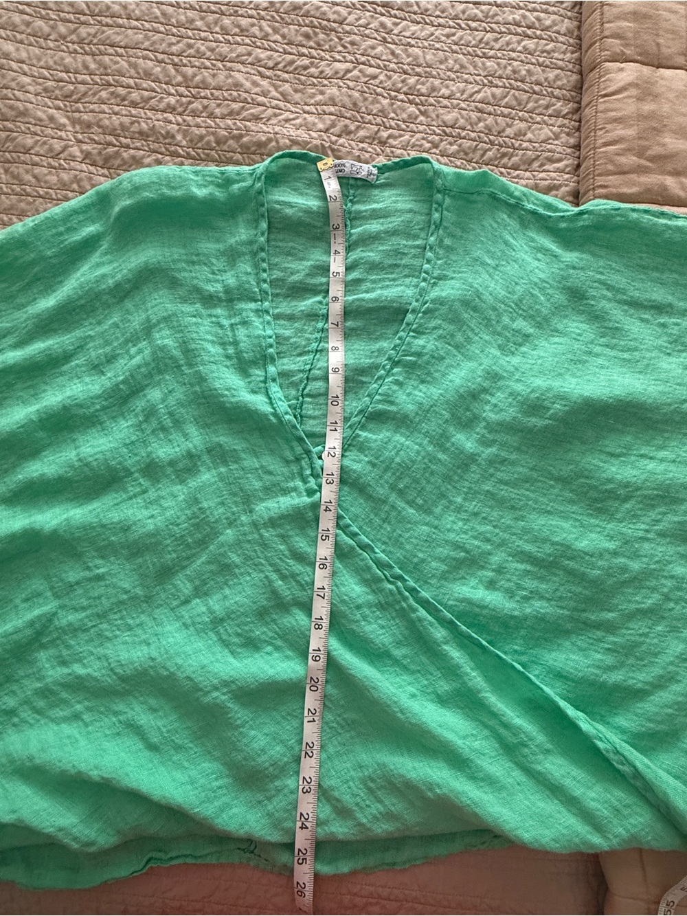 Lightweight Green Women's 100% linen - Picture 7 of 8
